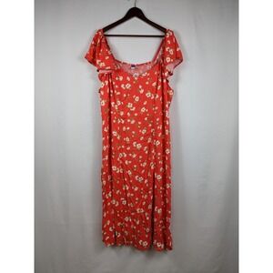 Old Navy Floral Maxi Dress Babydoll 3X Smocked Boho Cottage Prairie Country 2873